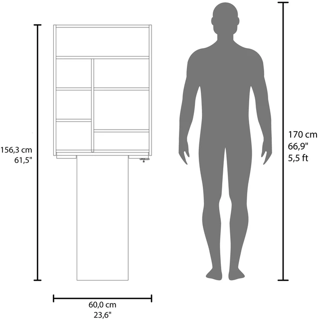 Alt view image 5 of 7 - Wall Foldable Counter Table with Multiple Shelves, Space Saving Design for Kitchen and Dining, Light Gray, Particle