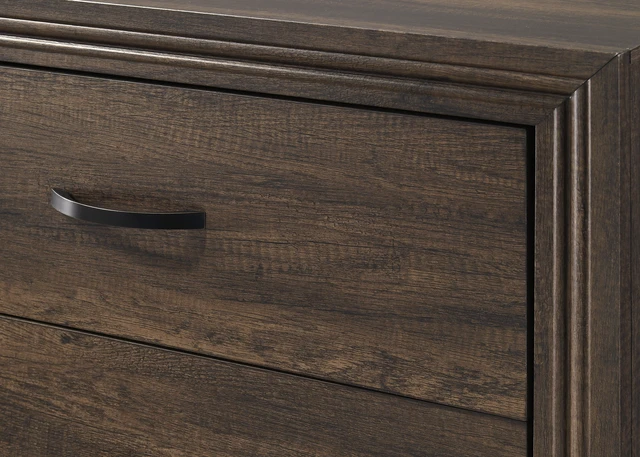 Alt view image 3 of 6 - 1 pc Nightstand Two Storage Drawers Brown Finish Accents Wooden Furniture, Wood