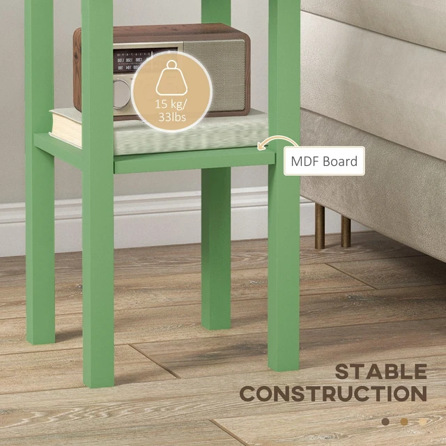 Alt view image 5 of 7 - Narrow End Table with Drawer and Bottom Shelf, Slim Side Table for Small Spaces Skinny Accent Desk for Living Set, Grey