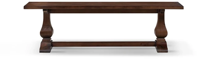 Alt view image 4 of 7 - 60 Inch Reclaimed Trestle Dining Bench Reclaimed, Dark Brown, Pine, Benches