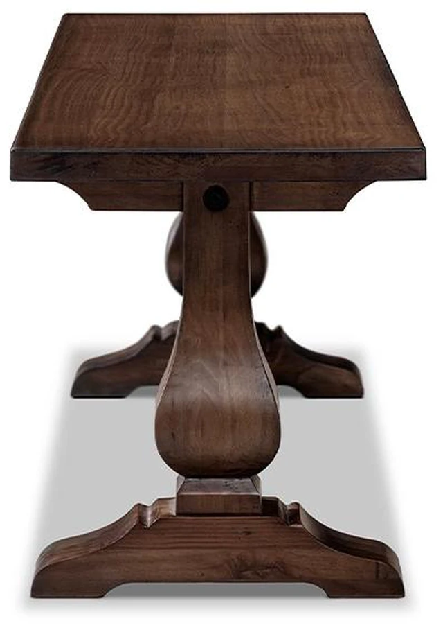 Alt view image 6 of 7 - 60 Inch Reclaimed Trestle Dining Bench Reclaimed, Dark Brown, Pine, Benches