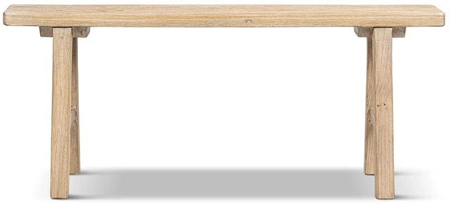 Alt view image 2 of 5 - 47 Inch Solid Reclaimed Elm Bench, Light Natural Brown, Benches