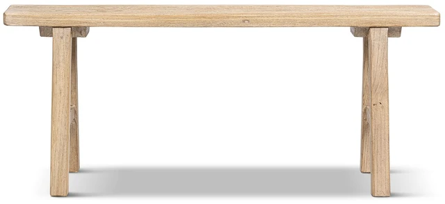 Alt view image 5 of 5 - 47 Inch Solid Reclaimed Elm Bench, Light Natural Brown, Benches