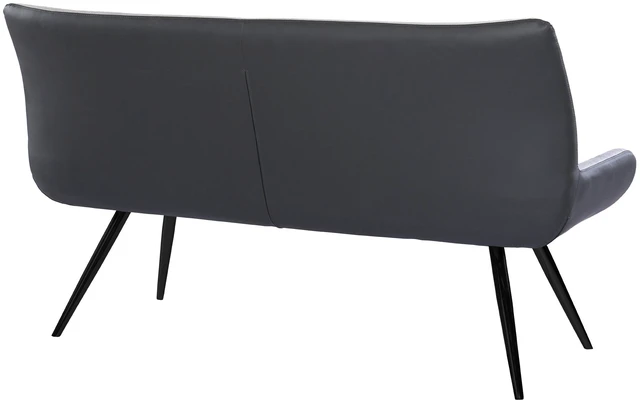 Alt view image 3 of 7 - Bench in Powder Coated Finish and Gray Fabric, Faux Leather, Benches