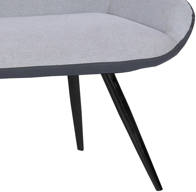 Alt view image 6 of 7 - Bench in Powder Coated Finish and Gray Fabric, Faux Leather, Benches