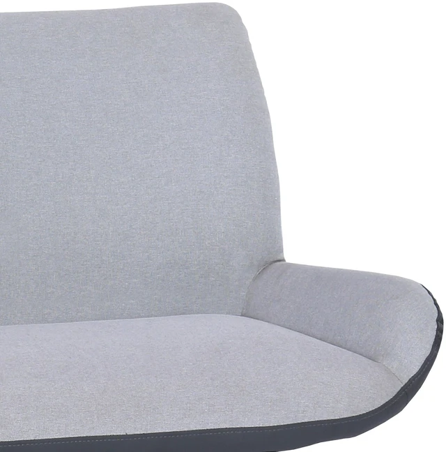 Alt view image 4 of 7 - Bench in Powder Coated Finish and Gray Fabric, Faux Leather, Benches