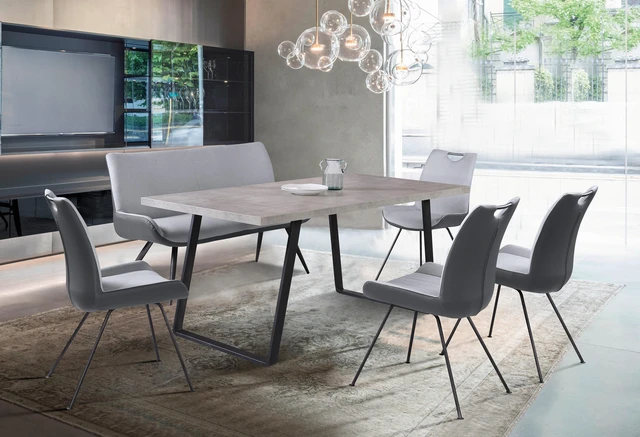Alt view image 7 of 7 - Bench in Powder Coated Finish and Gray Fabric, Faux Leather, Benches