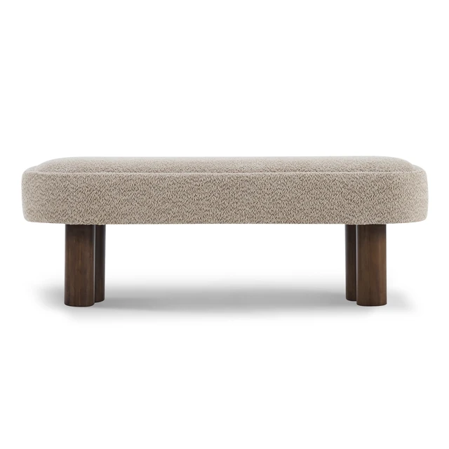 Alt view image 6 of 7 - Indoor Boucle Dining Bench with Color Legs, Upholstered Seating for Kitchen Dining and Living Space 250 LBS Capacity