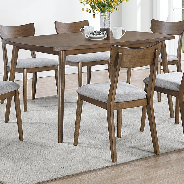 Main image of 1 pc Dining Table Wooden Top Rich Wood Tone Rectangle Table Furniture, Walnut, MDF, Acacia and Plywood