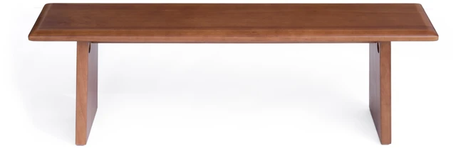 Alt view image 7 of 7 - Solid Dining Table Set with Bench, Rectangular Walnut Tone Dinner Table with Matching Wooden Bench Heavy Duty Kitchen