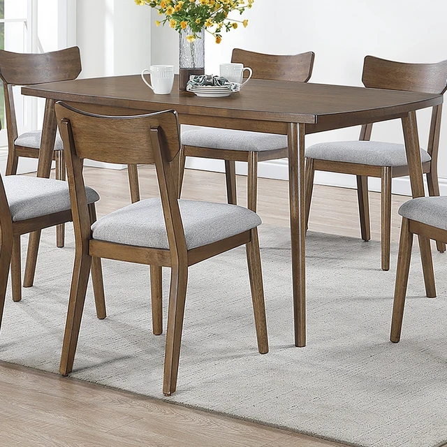 Alt view image 3 of 7 - 1 pc Dining Table Wooden Top Rich Wood Tone Rectangle Table Furniture, Walnut, MDF, Acacia and Plywood