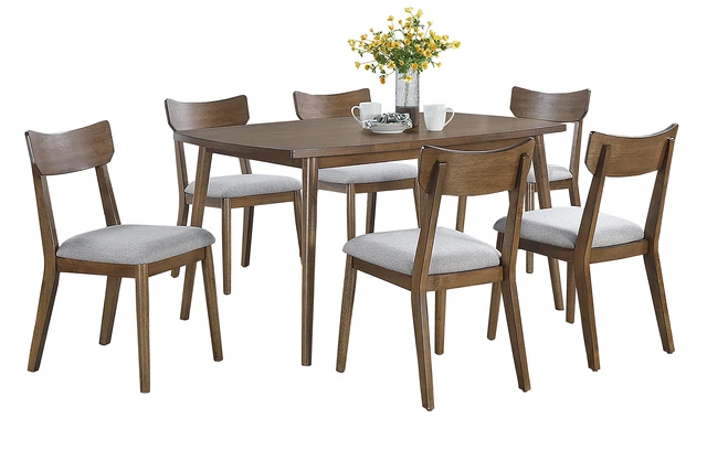 Alt view image 5 of 7 - 1 pc Dining Table Wooden Top Rich Wood Tone Rectangle Table Furniture, Walnut, MDF, Acacia and Plywood