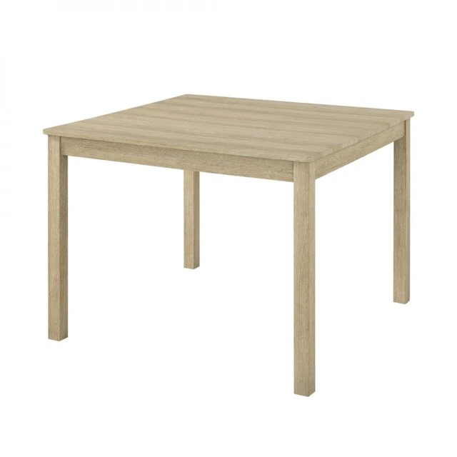 Alt view image 3 of 7 - 5 pc Dining Set, Square Dining Table with Fabric Upholstered Side Chairs, Light Oak, Rubber Wood, Kitchen Sets