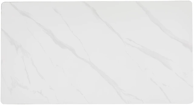 Alt view image 3 of 6 - Casual Dining Table Sintered Tabletop Iron Legs Dining Kitchen Furniture 1 pc, White Black, Iron and Sintered Stone