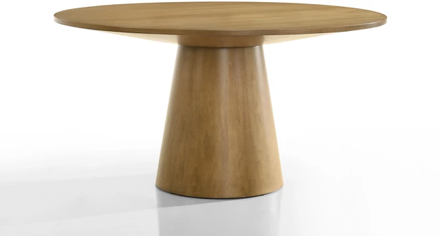 Alt view image 2 of 5 - Driftwood Finish 47 Inch Round Dining Table with Pedestal Base, Wood