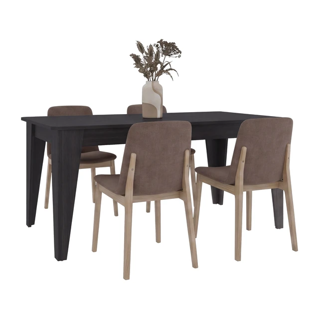 Alt view image 2 of 7 - Torino Rectangular Dining Table, Four People Manufactured Dining Table with Legs, Wenge, Engineered Wood