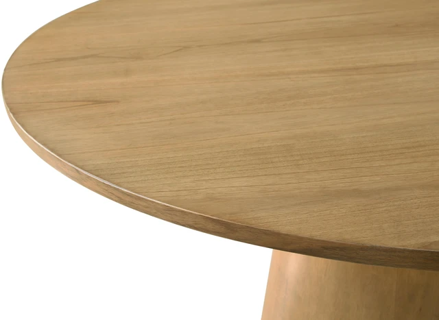 Alt view image 3 of 5 - Driftwood Finish 47 Inch Round Dining Table with Pedestal Base, Wood