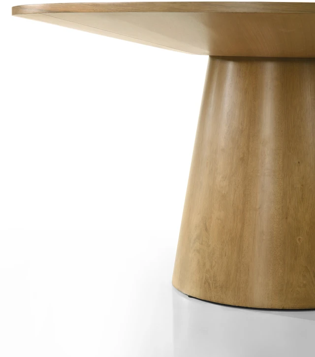 Alt view image 4 of 5 - Driftwood Finish 47 Inch Round Dining Table with Pedestal Base, Wood
