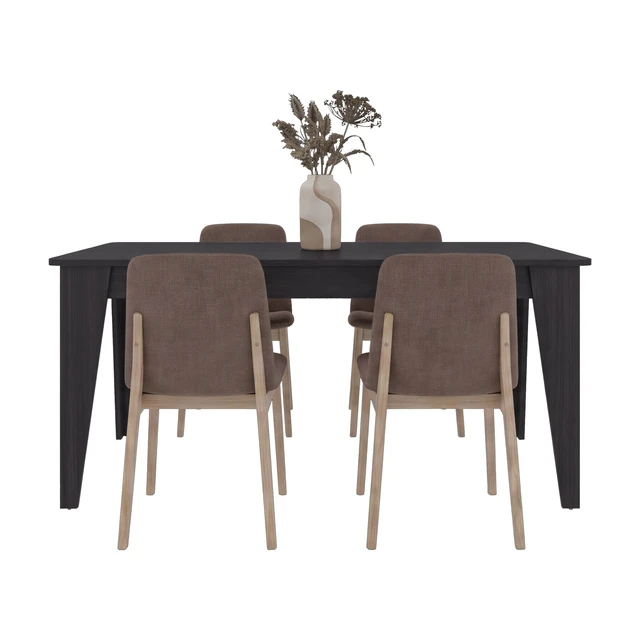 Alt view image 6 of 7 - Torino Rectangular Dining Table, Four People Manufactured Dining Table with Legs, Wenge, Engineered Wood
