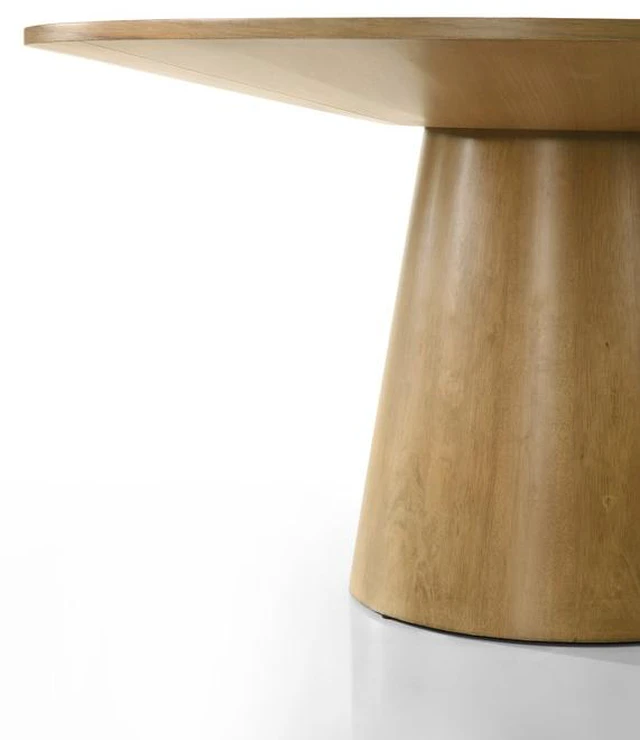 Alt view image 3 of 5 - Driftwood Finish 47 Inch Round Dining Table with Pedestal Base, Wood