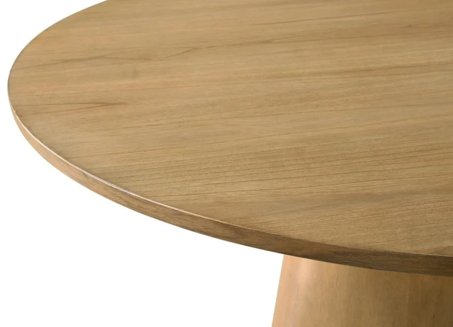 Alt view image 4 of 5 - Driftwood Finish 47 Inch Round Dining Table with Pedestal Base, Wood