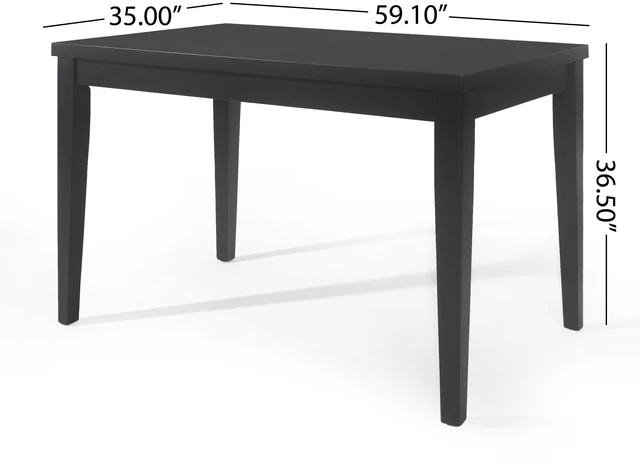 Alt view image 3 of 7 - Wood Counter Height Dining Table, 35 Inch 59.1 Inch 36.5 Matte Black