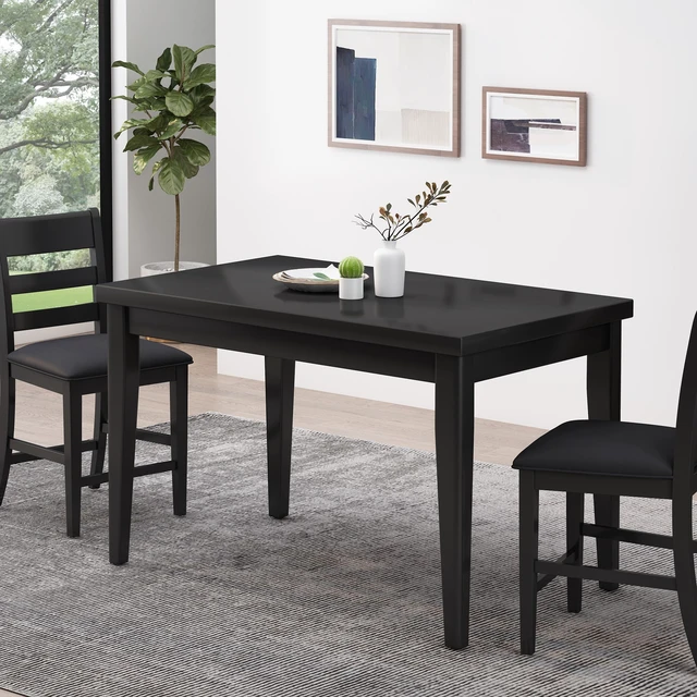 Alt view image 2 of 7 - Wood Counter Height Dining Table, 35 Inch 59.1 Inch 36.5 Matte Black