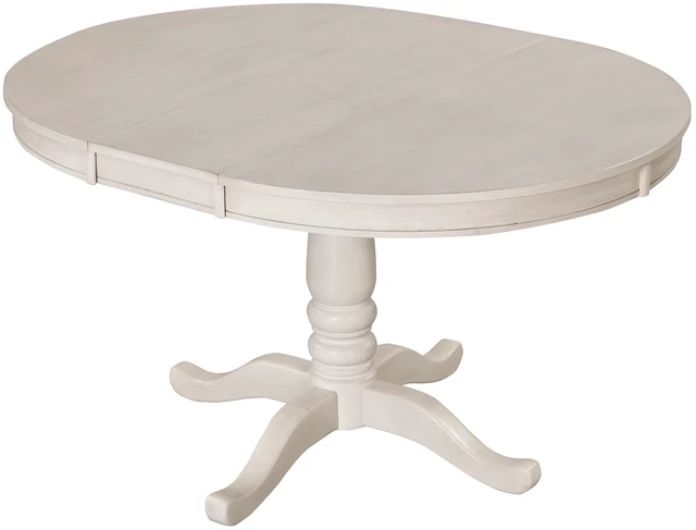 Main image of Dining Round Table Kitchen Table for Dining, Dinette Breakfast Nook, Antique White, Solid Wood and MDF