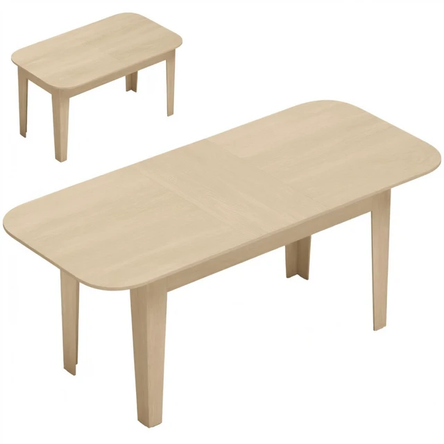 Alt view image 5 of 7 - Expandable Family Dining Table with Smooth Edge Protection, Oval Dining Table Space Saving Kitchen Meeting Only 1 pcs
