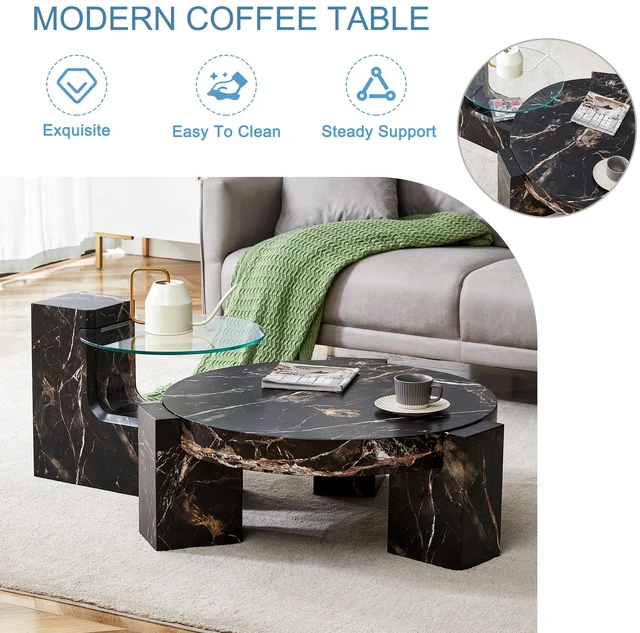 Alt view image 7 of 7 - Detachable Double Decker Coffee Table, Design More Precious and the Detachable Design Can Make the Use Space More