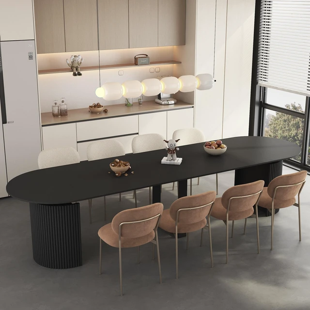 Main image of Extendable Foldable Dining Table for 1 to 10 People, Multifunctional Rectangle Expandable Console Kitchen Living