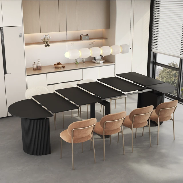 Alt view image 2 of 7 - Extendable Foldable Dining Table for 1 to 10 People, Multifunctional Rectangle Expandable Console Kitchen Living