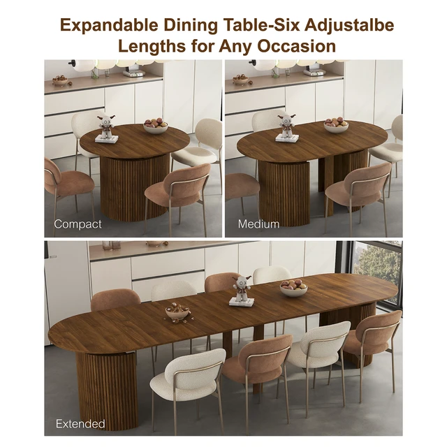 Alt view image 4 of 7 - Extendable Foldable Dining Table for 1 to 10 People, Multifunctional Rectangle Expandable Console Kitchen Living