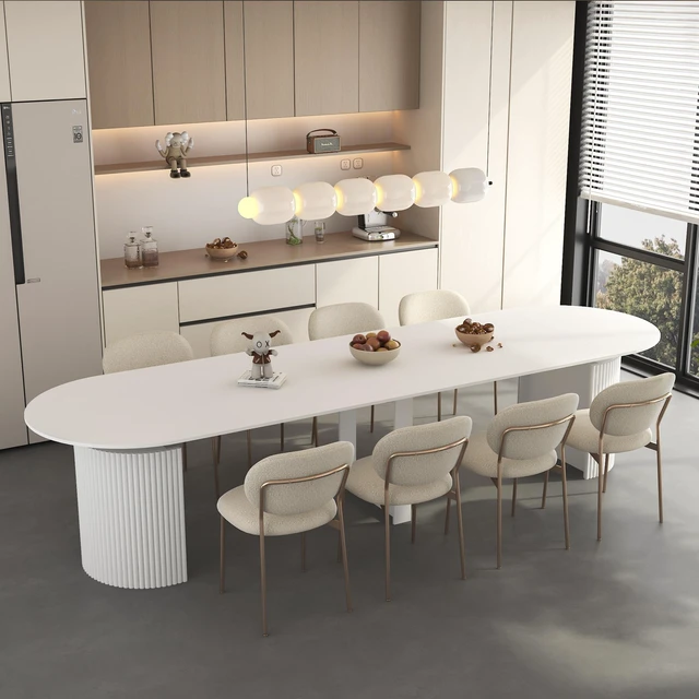 Main image of Extendable Foldable Dining Table for 1 to 10 People, Multifunctional Rectangle Expandable Console Kitchen Living