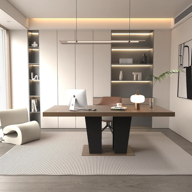 Main image of Extendable Dining Table for 4 to 10 People, Wooden Transformer Kitchen Dining Table with Double Pedestal Base