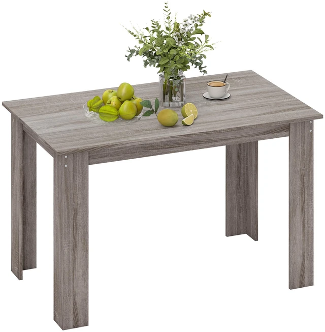 Main image of 47 Inch Dining Table for 4 to 6 People, Mid-Century Rectangular Kitchen Table with Effect for Dining Living, Light