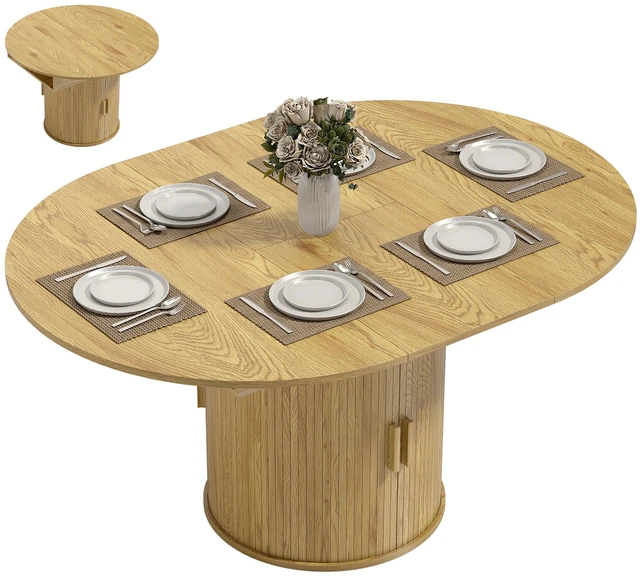 Main image of Inchto 59 Inch Extendable Round Dining Table for 4, Transformer Dining Table with Removable Leaves Circle Kitchen