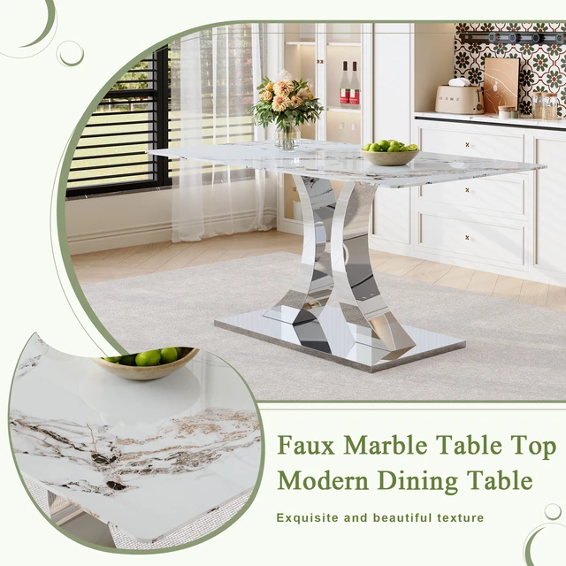Alt view image 5 of 7 - Transformable Heavy Duty Stainless Steel Base in Inchx 35 Inch Dining Table Pandora Pattern Tempered Glass Rock Top