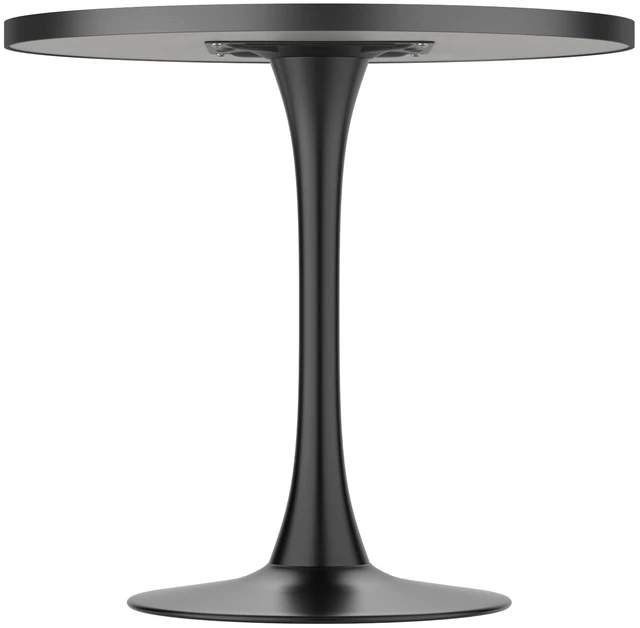 Alt view image 5 of 7 - 31.5 Inch Round Tulip Dining Table, Sintered Tabletop with Faux Print Carbon Steel Bracket Base Scratch and Wear