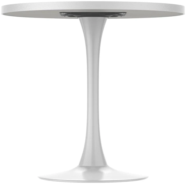 Alt view image 5 of 7 - 31.5 Inch Round Tulip Dining Table, Sintered Tabletop with Faux Print Carbon Steel Bracket Base Scratch and Wear