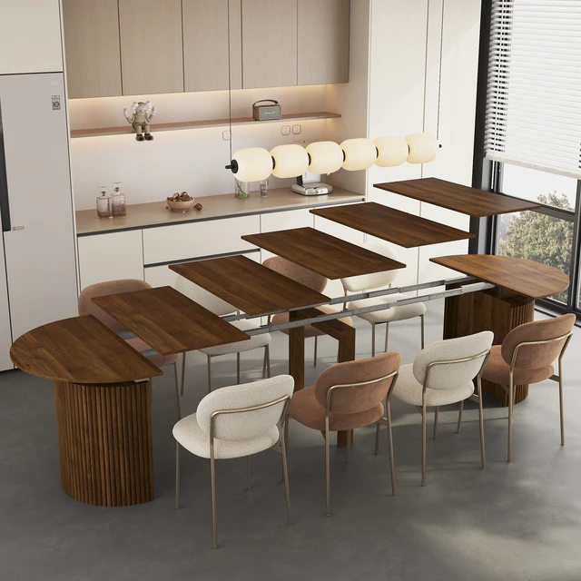 Alt view image 5 of 7 - Extendable Foldable Dining Table for 1 to 10 People, Multifunctional Rectangle Expandable Console Kitchen Living