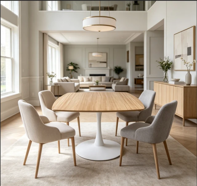 Main image of Color Square Tulip Table for 2 to 3 Person, 42.12 Inch Small Dining Table with Metal Pedestal Base Kitchen for Small