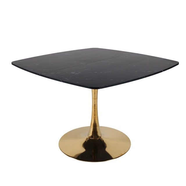 Alt view image 6 of 7 - Square Tulip Table for 2 to 3 Person, 42.12 Inch Small Dining Table with Metal Pedestal Base Kitchen for Small Space