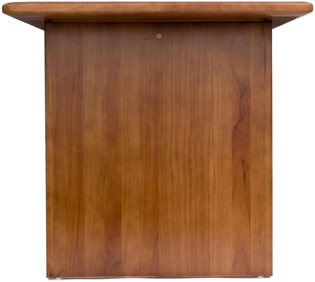 Alt view image 4 of 7 - Solid Dining Table Set with Bench, Rectangular Walnut Tone Dinner Table with Matching Wooden Bench Heavy Duty Kitchen