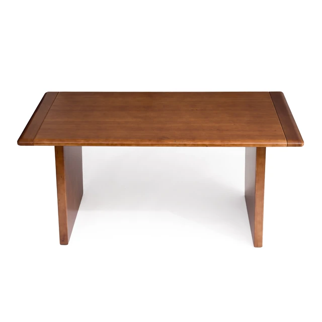 Alt view image 2 of 7 - Solid Dining Table Set with Bench, Rectangular Walnut Tone Dinner Table with Matching Wooden Bench Heavy Duty Kitchen