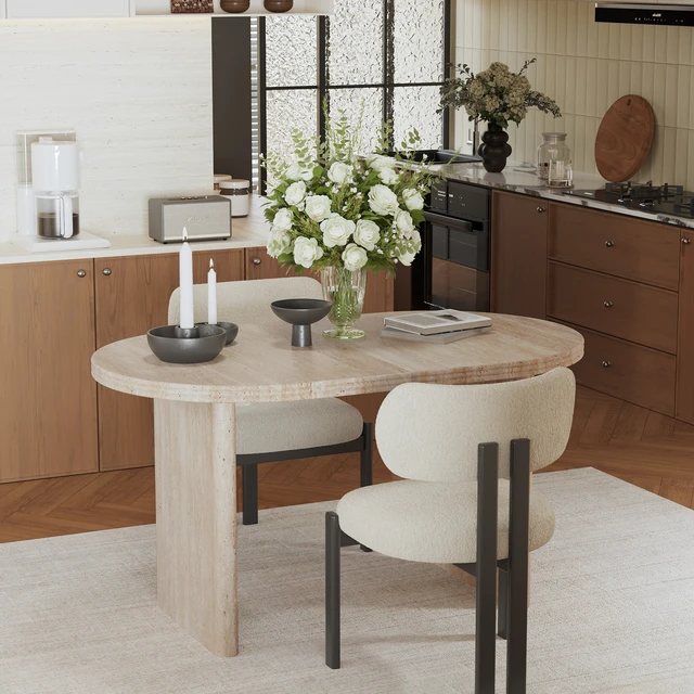 Alt view image 4 of 7 - 70.87 Inch Extendable Dining Table with Removable Extension Leaves, Mid-Century Table Suitable for Dining Kitchens