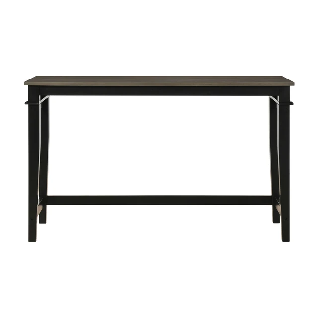 Alt view image 4 of 7 - 4 Piece Counter Height Dining Table Set Upholstered Stools USB Charging Ports Kitchen Nook Furniture, Black Finish