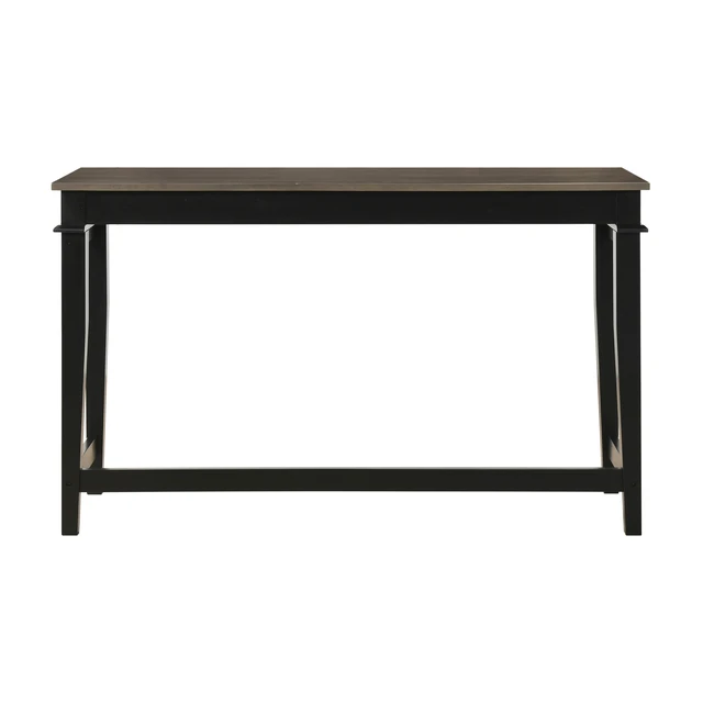 Alt view image 6 of 7 - 4 Piece Counter Height Dining Table Set Upholstered Stools USB Charging Ports Kitchen Nook Furniture, Black Finish