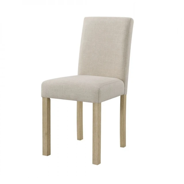 Alt view image 7 of 7 - 5 pc Dining Set, Square Dining Table with Fabric Upholstered Side Chairs, Light Oak, Rubber Wood, Kitchen Sets