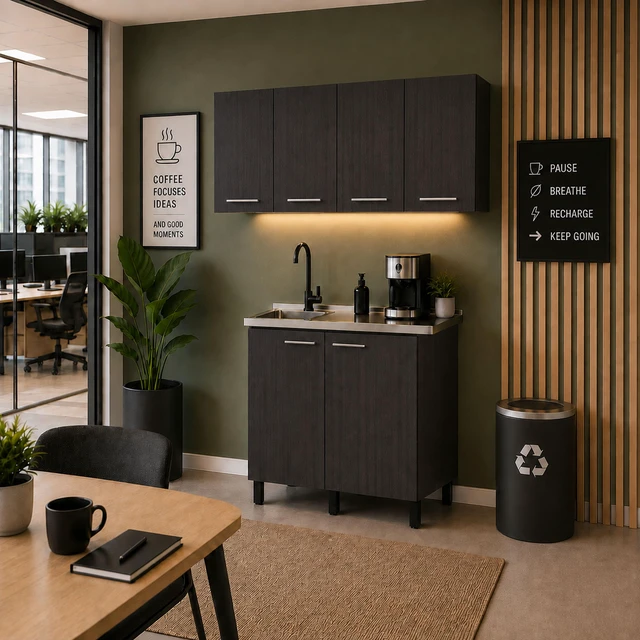 Alt view image 3 of 7 - Texas 39.3 Inch Manufactured 2 Piece Kitchen Sink Cabinet Set with Wall Cabinet and Base Wenge, Particle Board